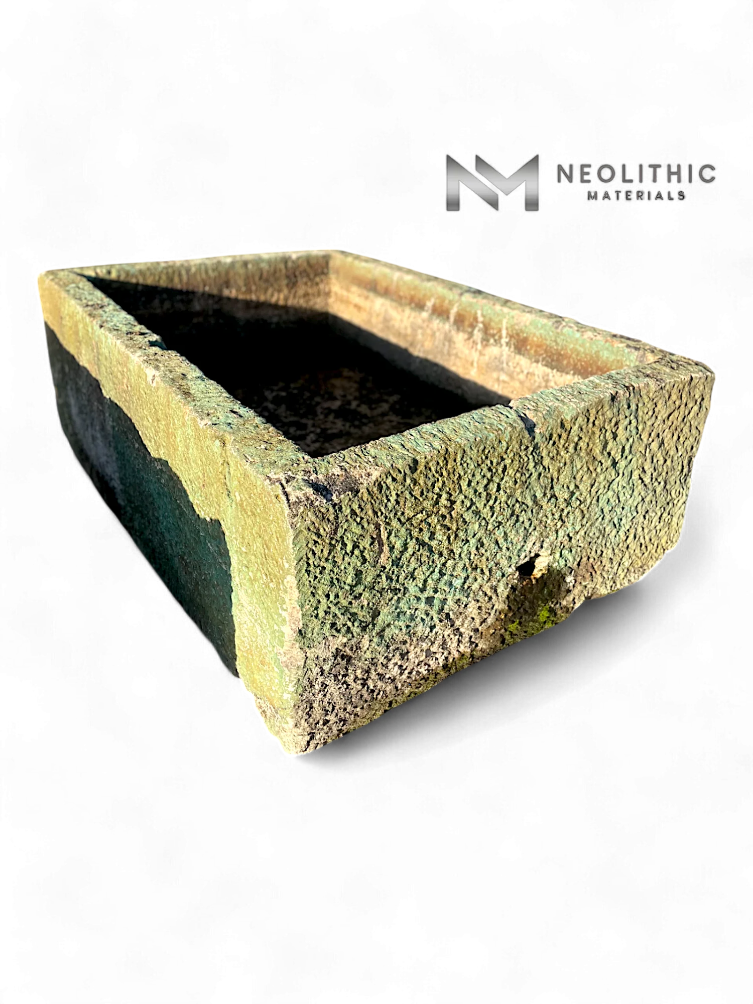 Antique French Limestone Trough (Green) - Image 2